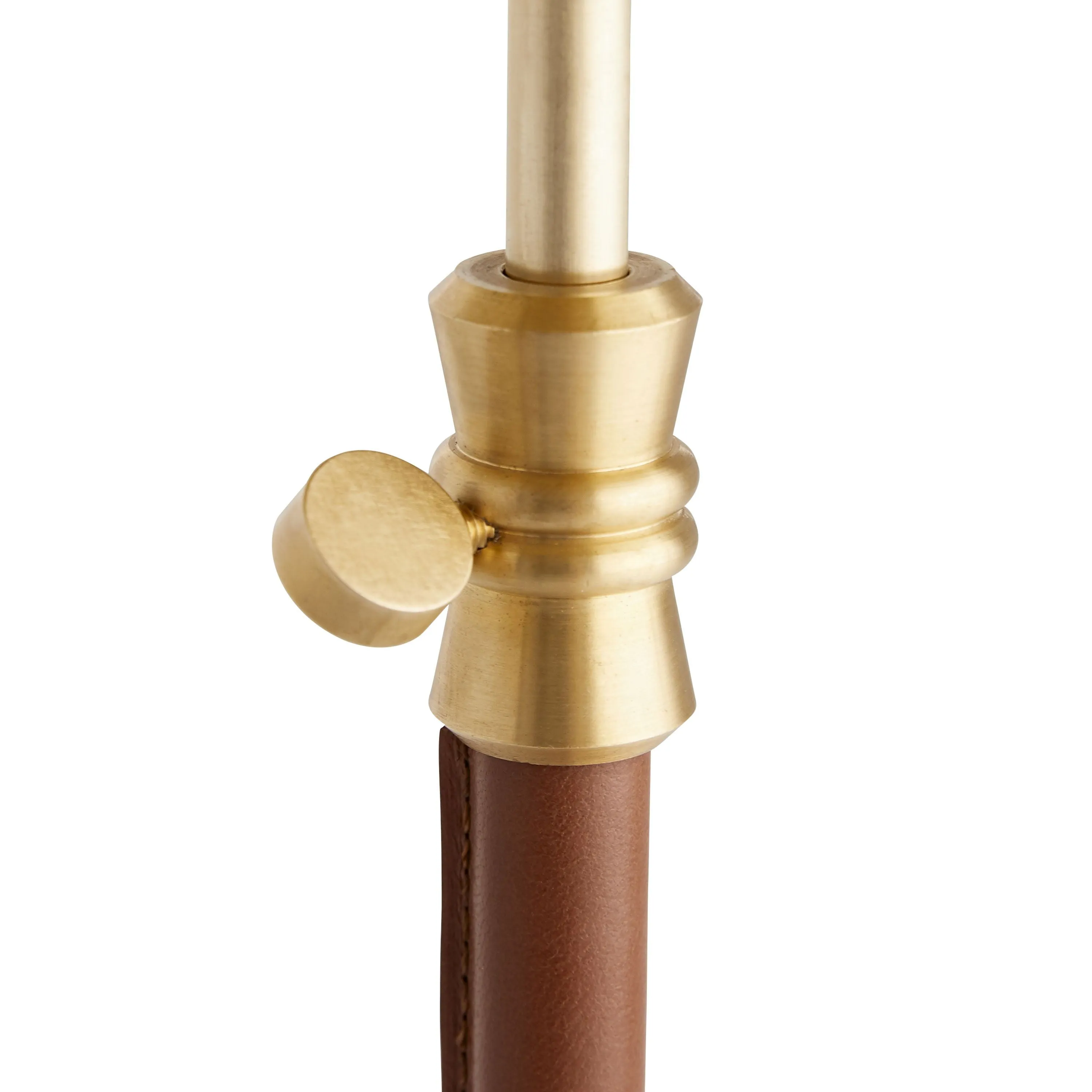 Addison Large Accent Table- Brass and Leather