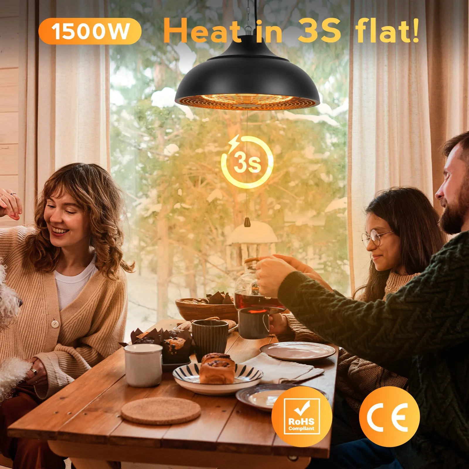 Advwin Outdoor Electric Patio Heater 1500W
