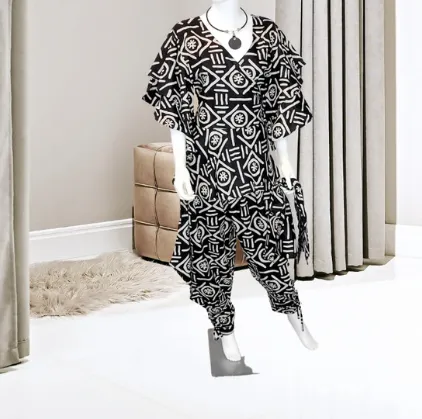 African Print Ankara Style Harem Pants with Sash / Blouse Top Set or Separates