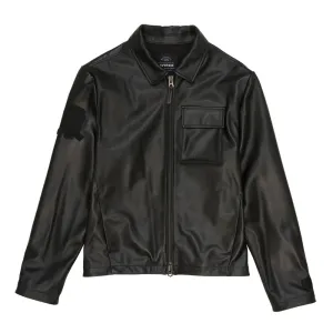 Avirex Black Aviator Shirt Leather Jacket