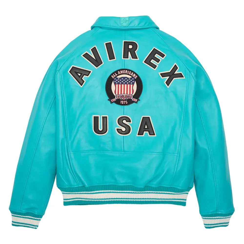 Avirex Icon Turquoise Bomber Jacket