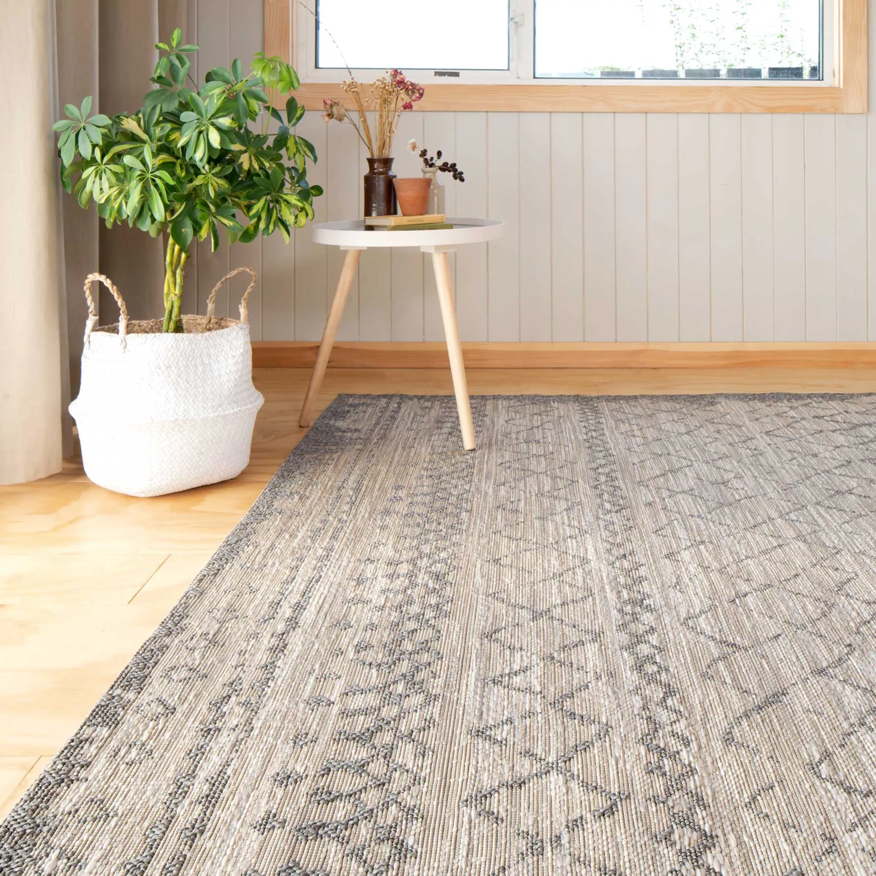 Beige Scandi Textured Flatweave Indoor Outdoor Area Rug - Marazza