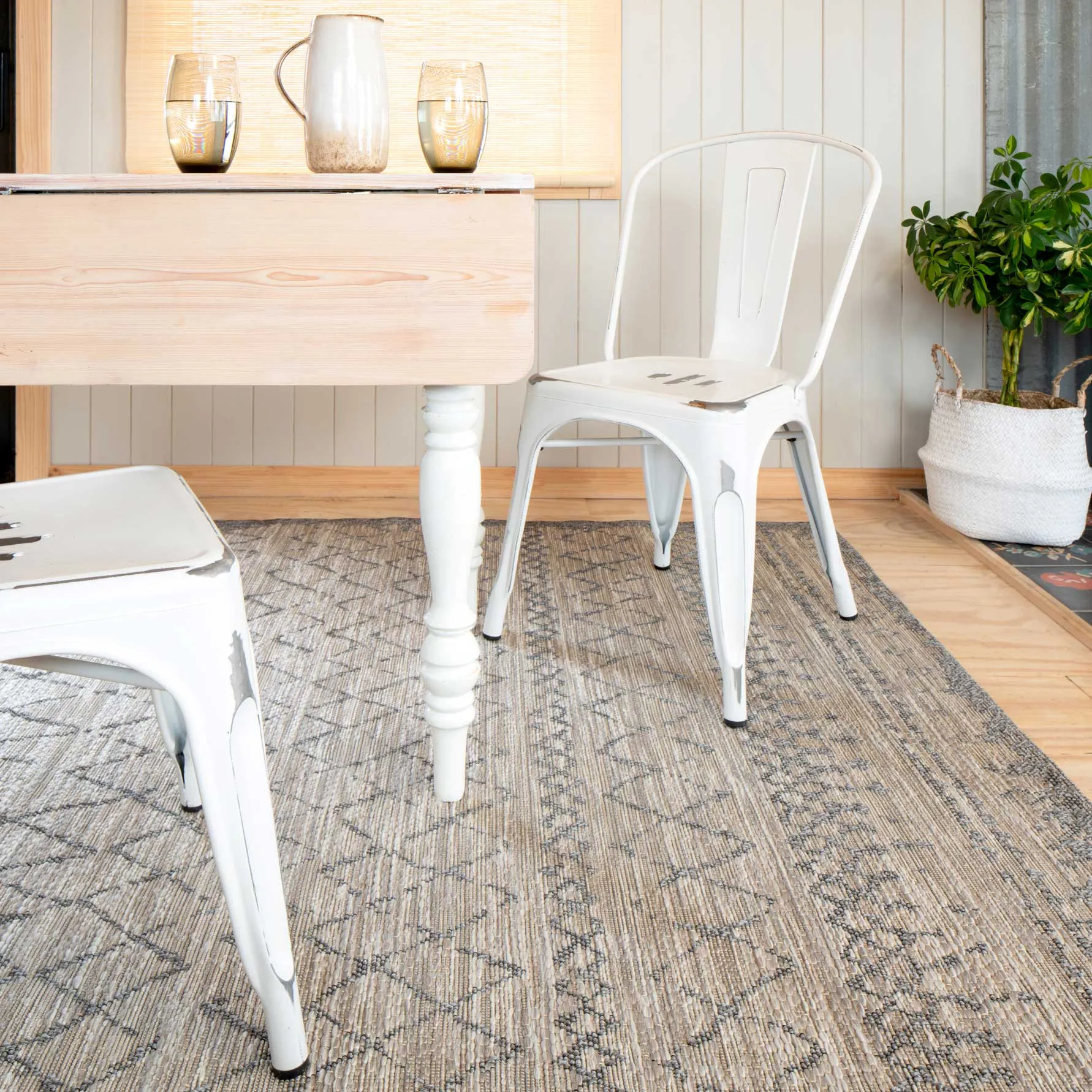 Beige Scandi Textured Flatweave Indoor Outdoor Area Rug - Marazza