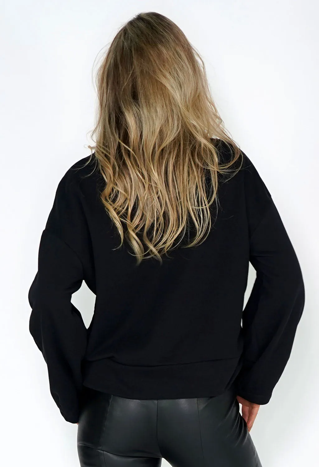 Black Diamante Studded Jumper