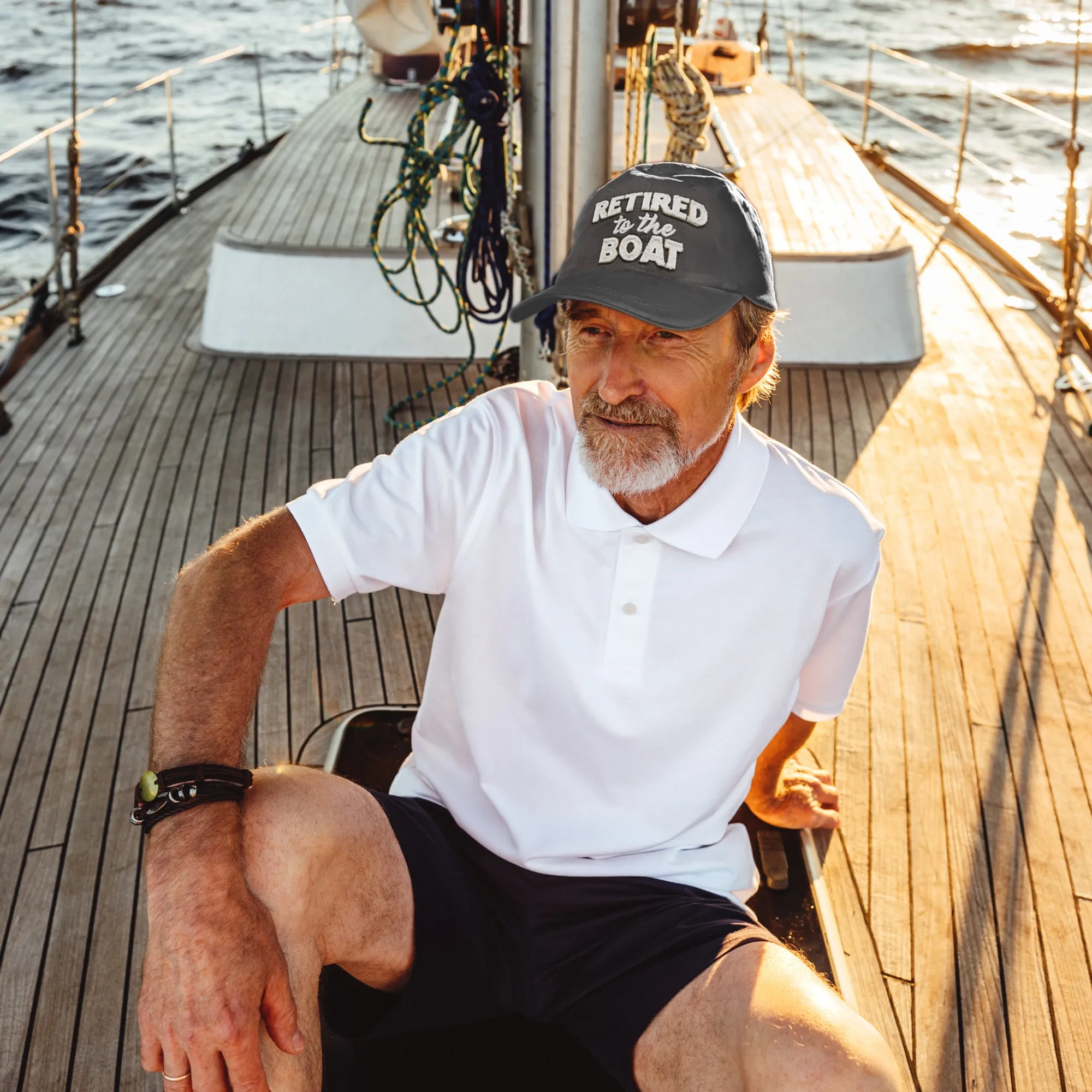 Boat Gray Adjustable Hat