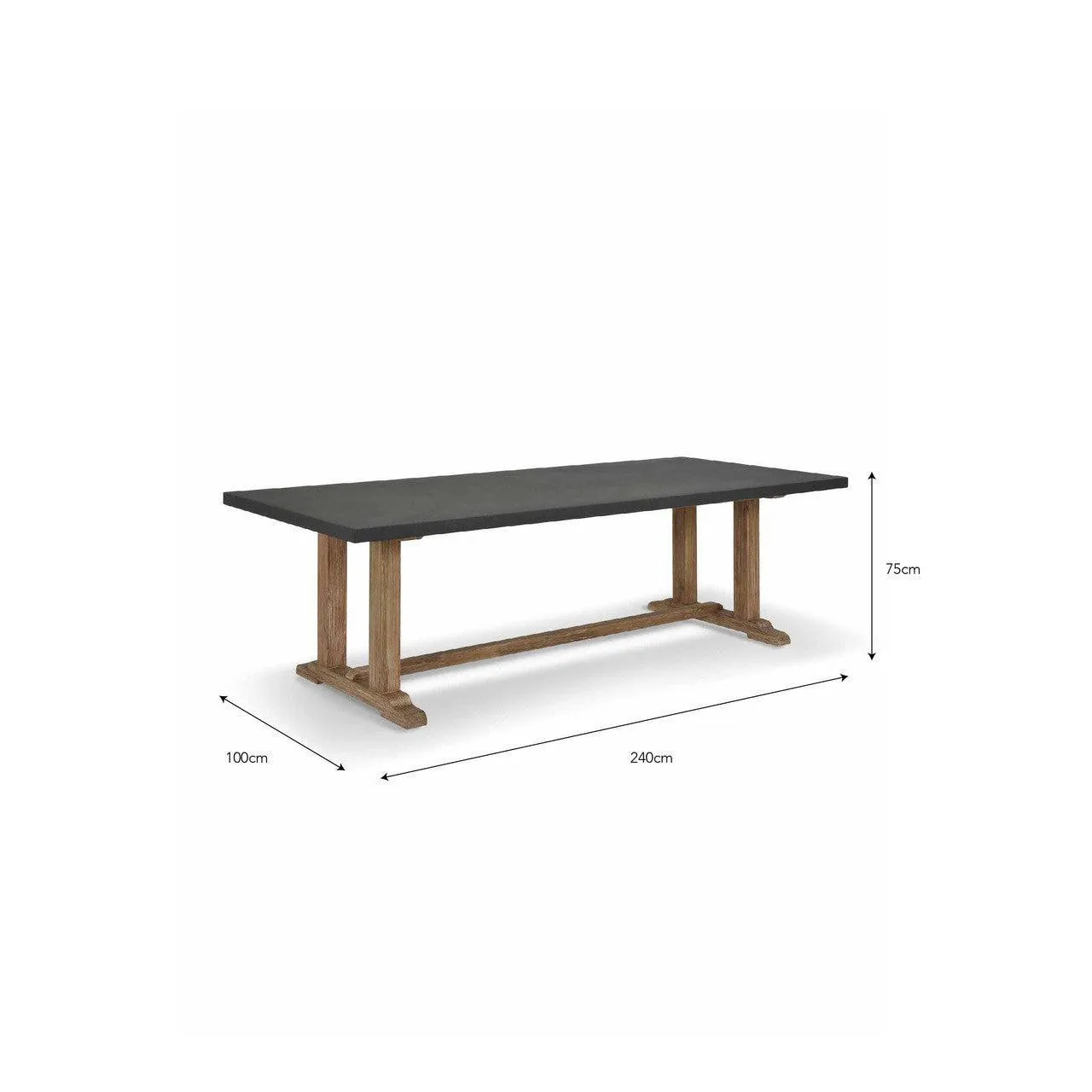 Burcot Dining Table | Large | Slate Grey