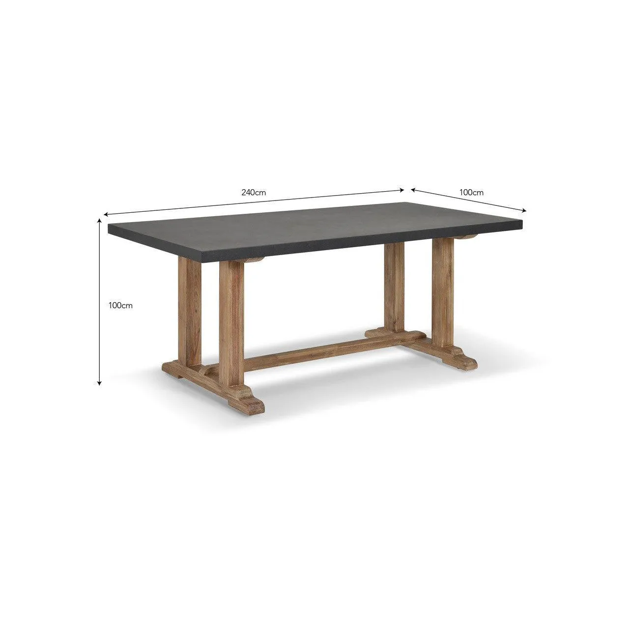 Burcot Dining Table | Small | Slate Grey