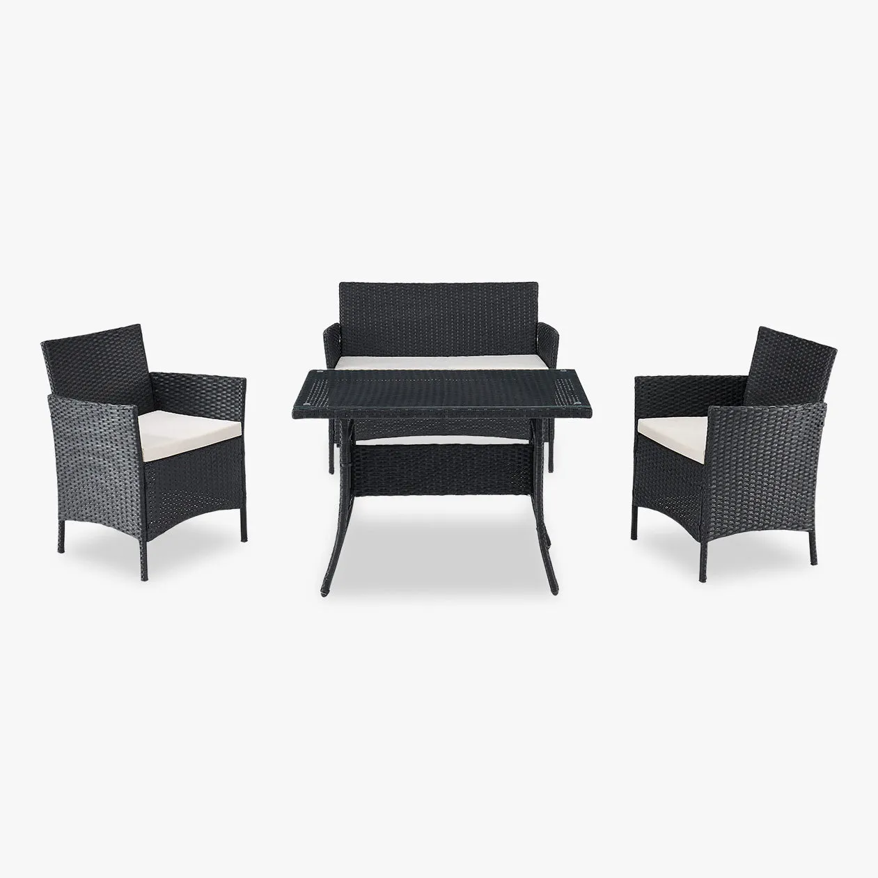 Calla Garden Lounge Dining Set, Black