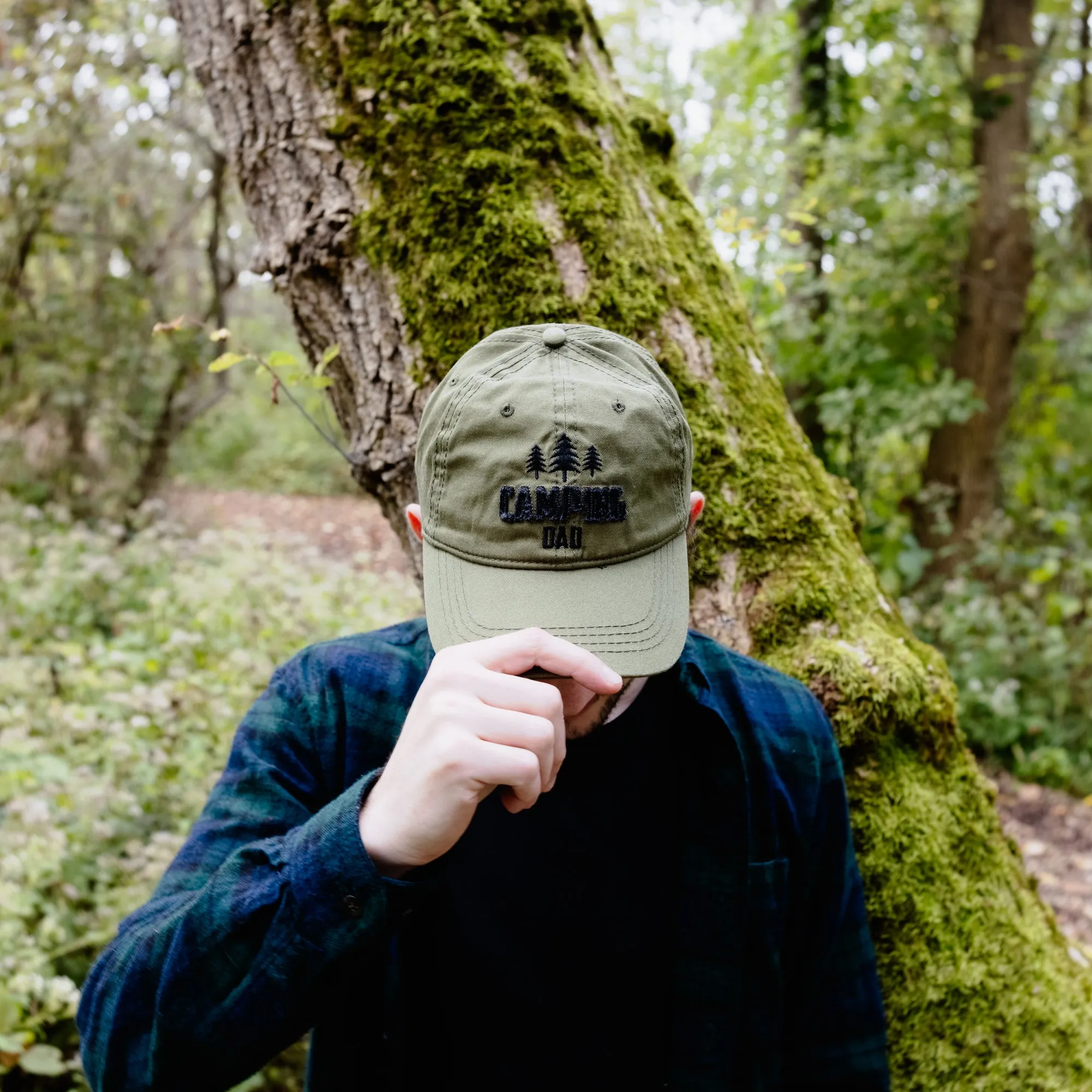 Camping Dad Olive Adjustable Hat