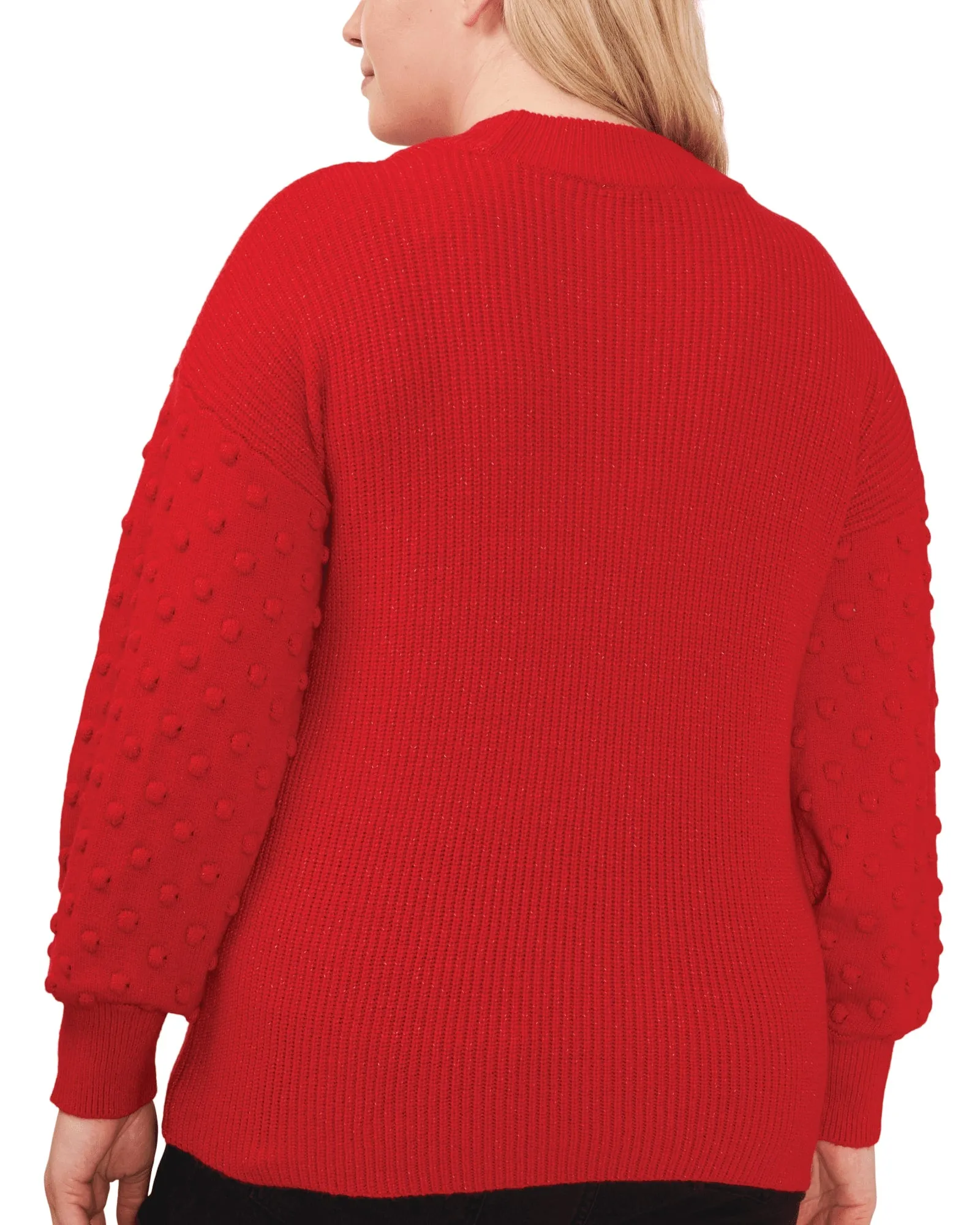 Carrie Bobble Sleeve Sweater | LUMINOUS RED