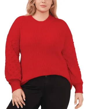 Carrie Bobble Sleeve Sweater | LUMINOUS RED