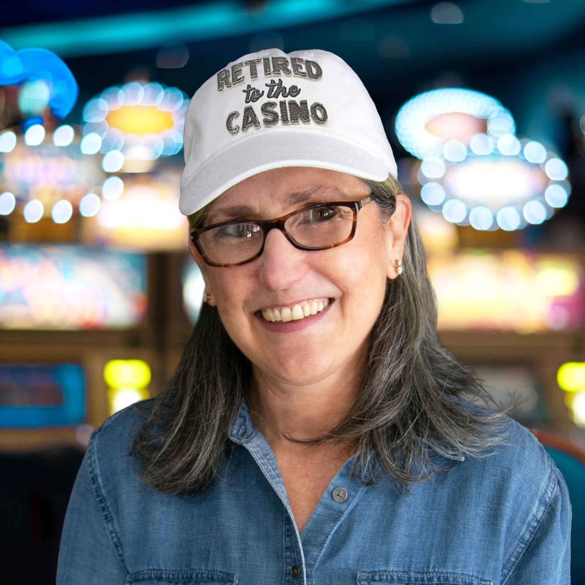 Casino White Adjustable Hat