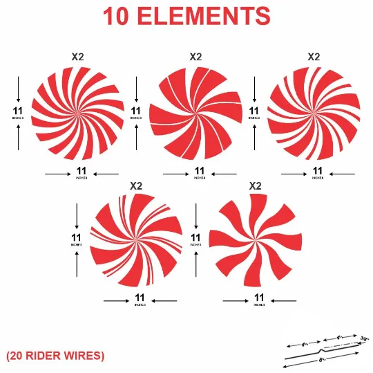 Christmas Peppermint Yard Sign Cutouts