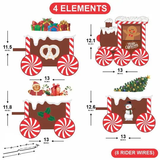 Christmas Train Yard Sign Cutouts
