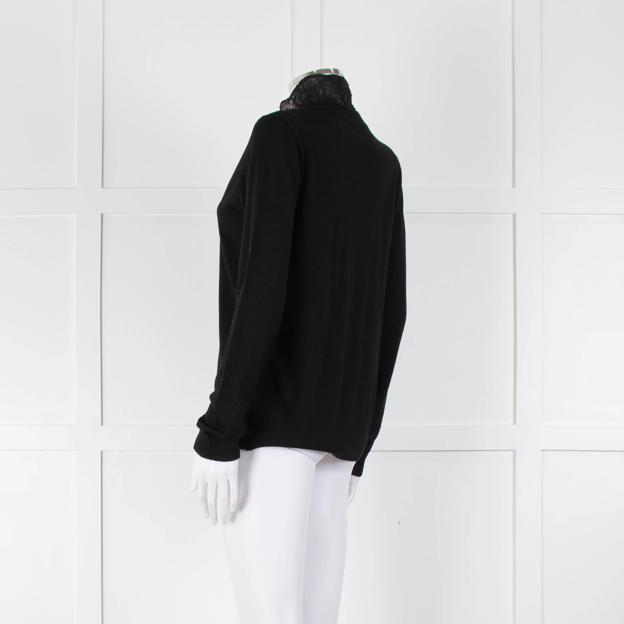 Claudie Pierlot Black Lace Detail Fine Sweater