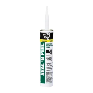 DAP Seal-N-Peel 18351 Weatherstrip Sealant, Clear, 40 to 100 deg F, 10.1 oz Cartridge
