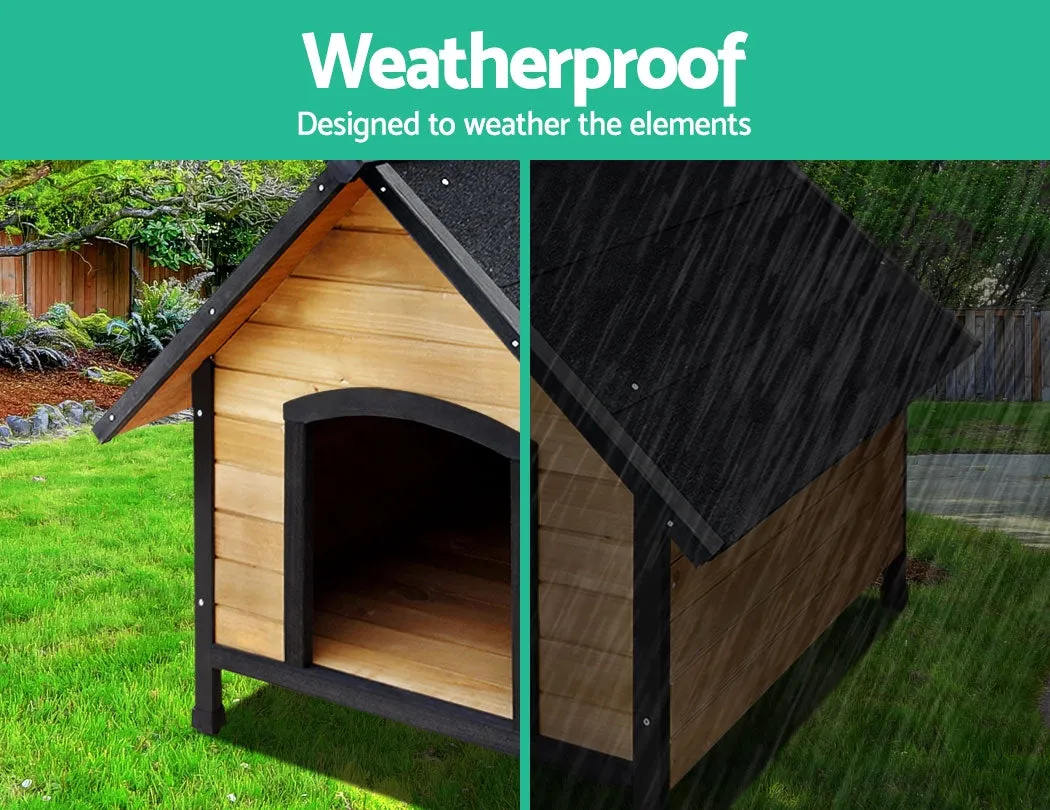 Dog Kennel House Extra Large Outdoor Wooden Pet House Puppy - Brown XL