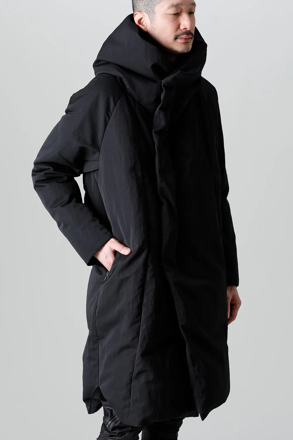 Down Coat Wool Nylon Twill