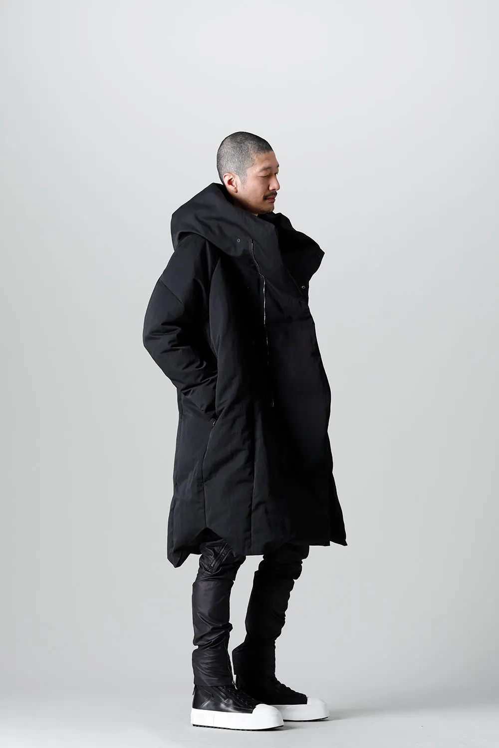 Down Coat Wool Nylon Twill