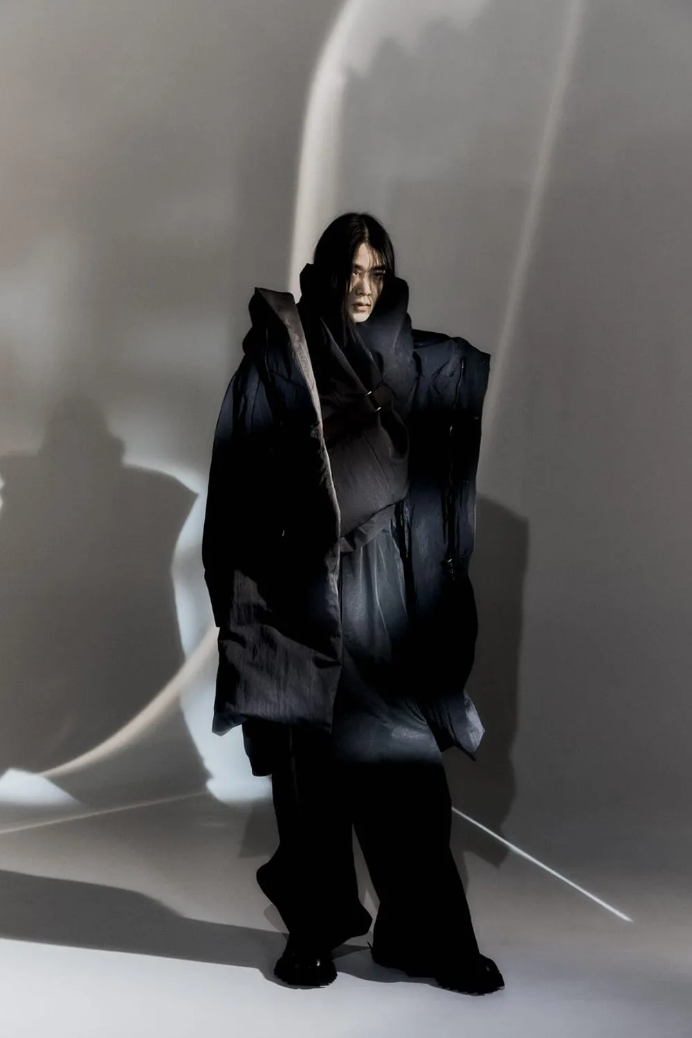 Down Coat Wool Nylon Twill