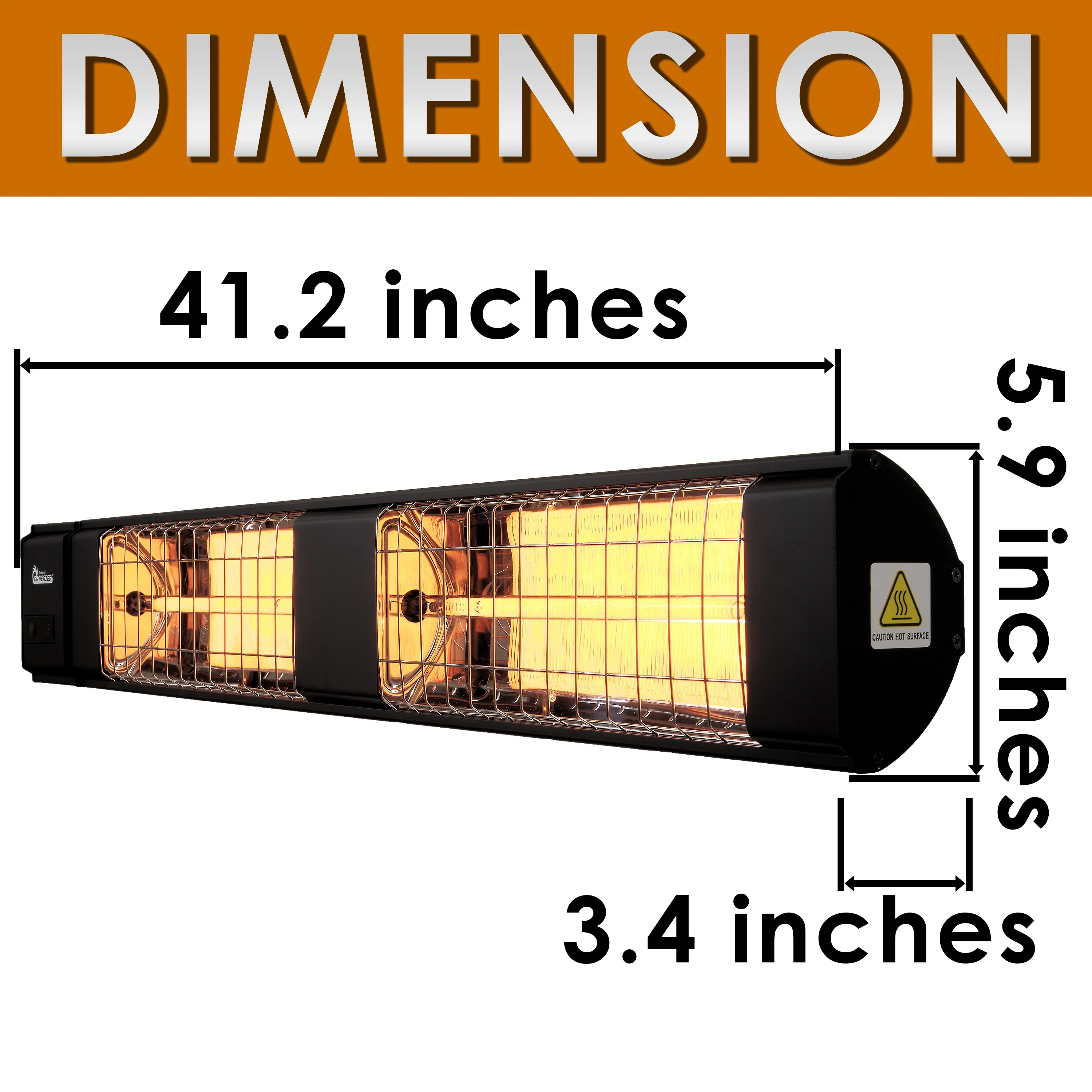 Dr. Infrared Heater DR-239, 10,260 BTU Infrared Heater, Indoor and Outdoor Heater for Patio, Garage, Commercial & Residential, 3000W, 220-240V with Remote, Black