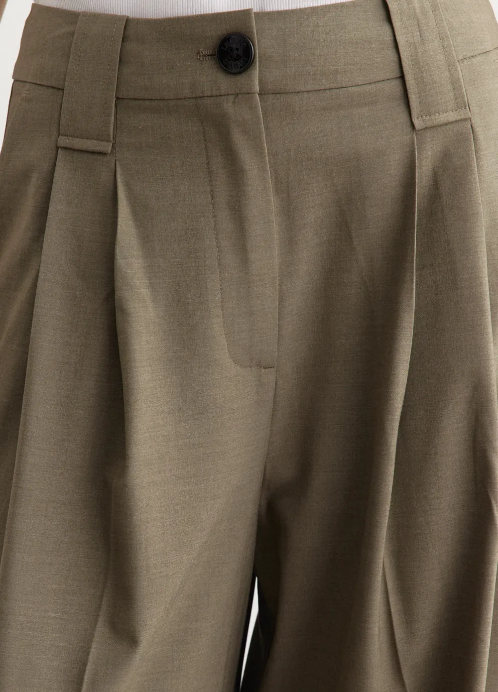 Drapey Melange High Waist Flared Leg Pants