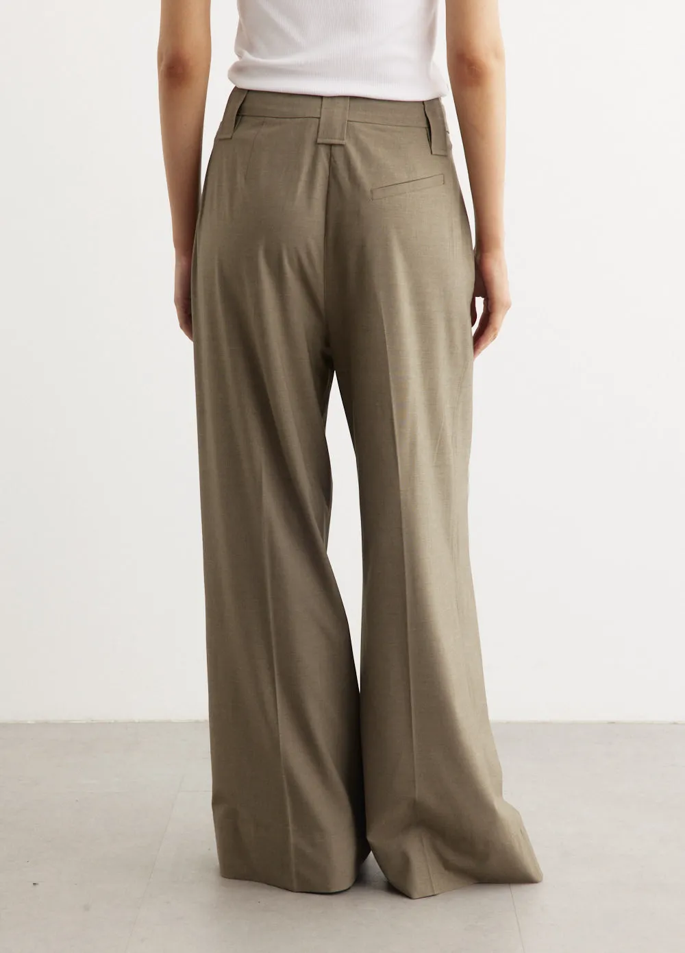Drapey Melange High Waist Flared Leg Pants