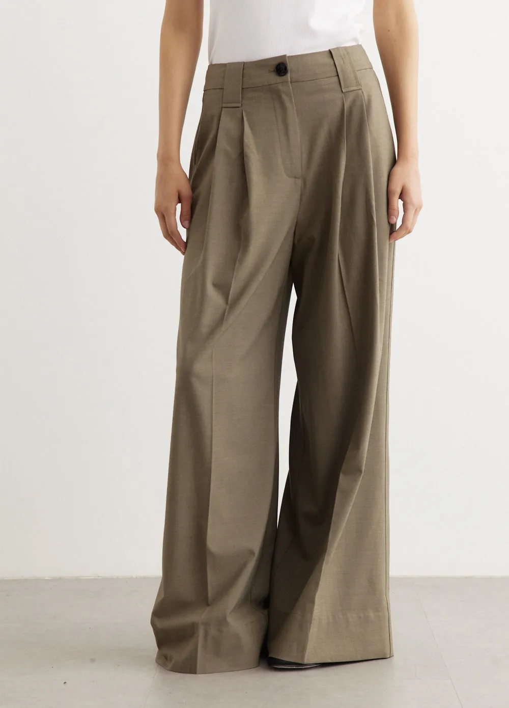Drapey Melange High Waist Flared Leg Pants