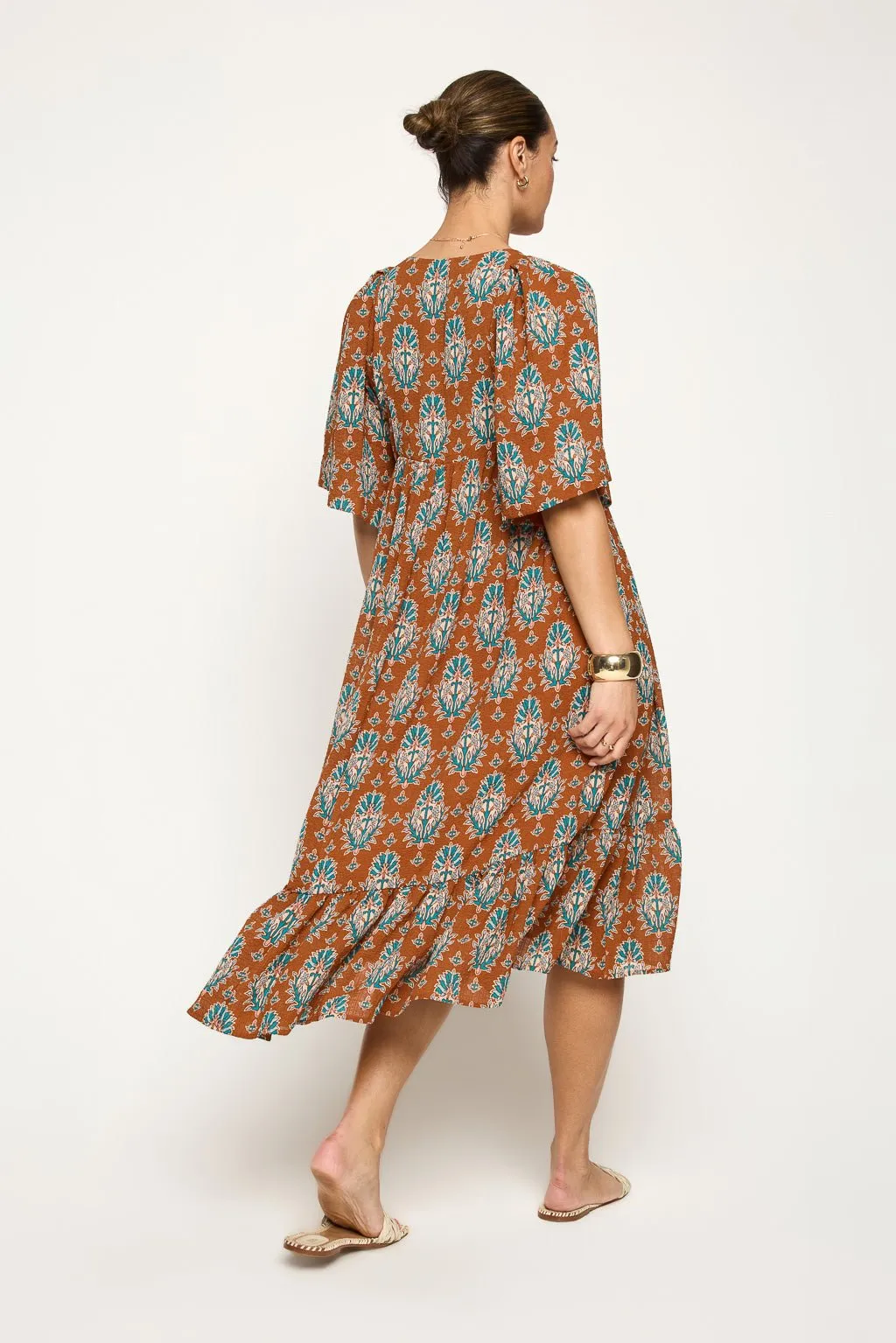 Everly Flowy Tiered Dress with Tassels