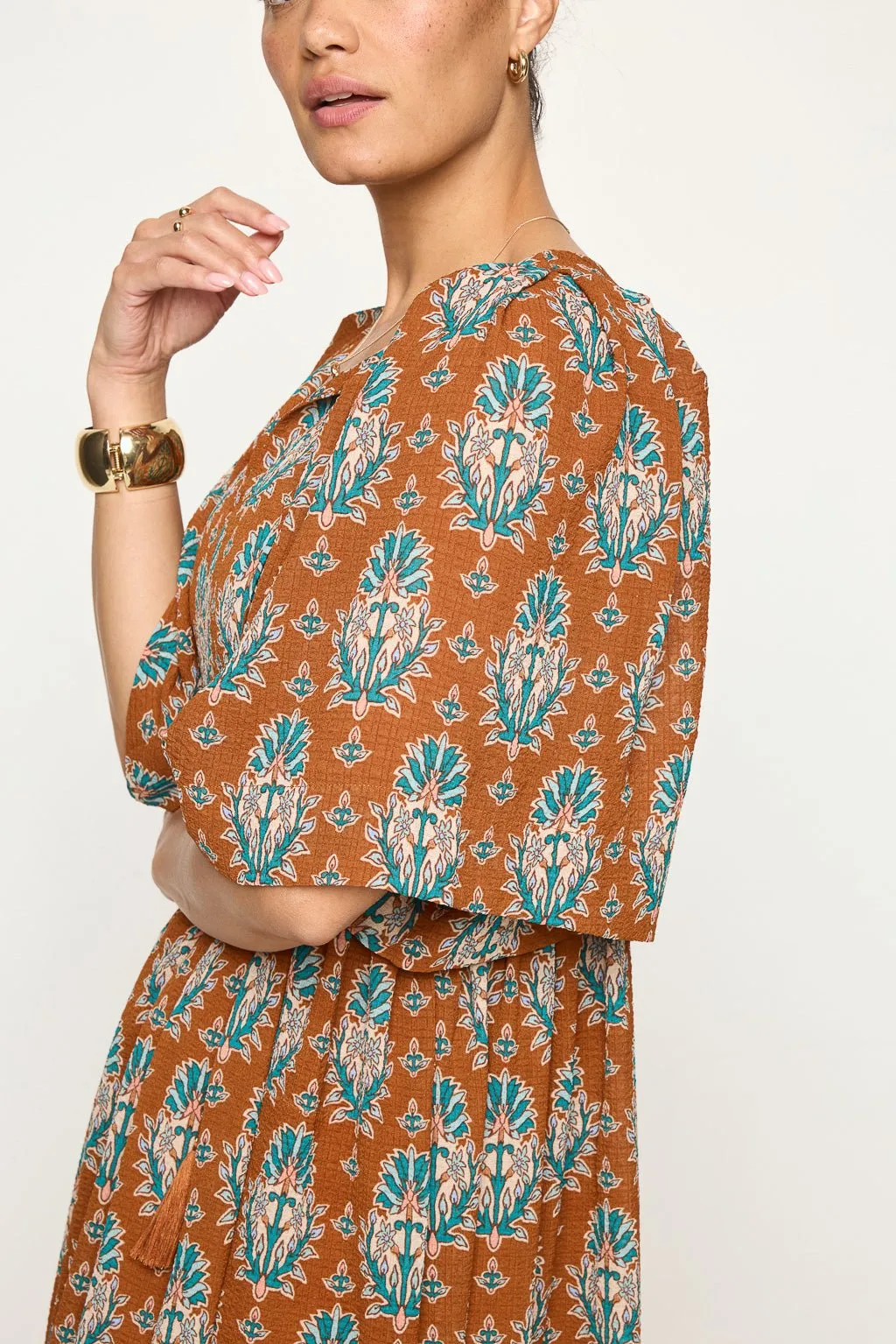 Everly Flowy Tiered Dress with Tassels
