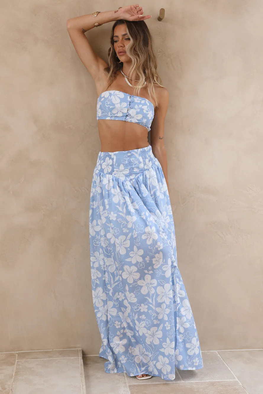 Finale Of Summer Maxi Skirt Blue