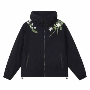 Floral Quilted Hooded Down Coat