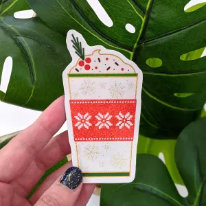 Glittery Winter Latte Sticker