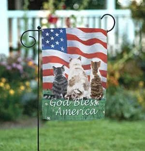 God Bless America Cats Garden Flag - 12" x 18"
