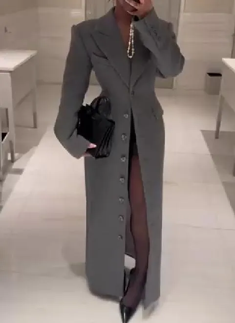 Gray Button Down Coat