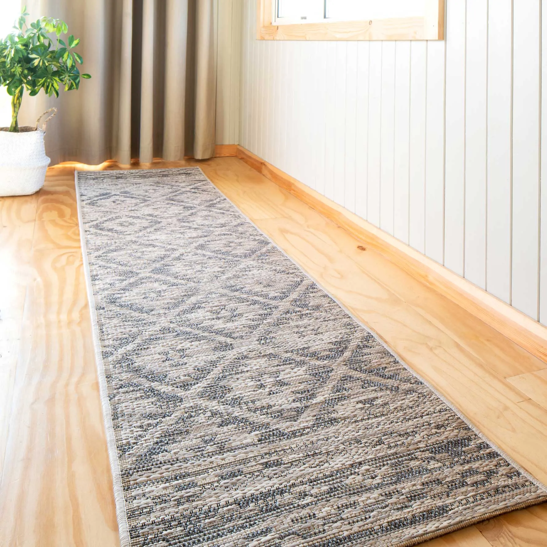 Grey Aztec Textured Flatweave Indoor Outdoor Area Rug - Pavillion