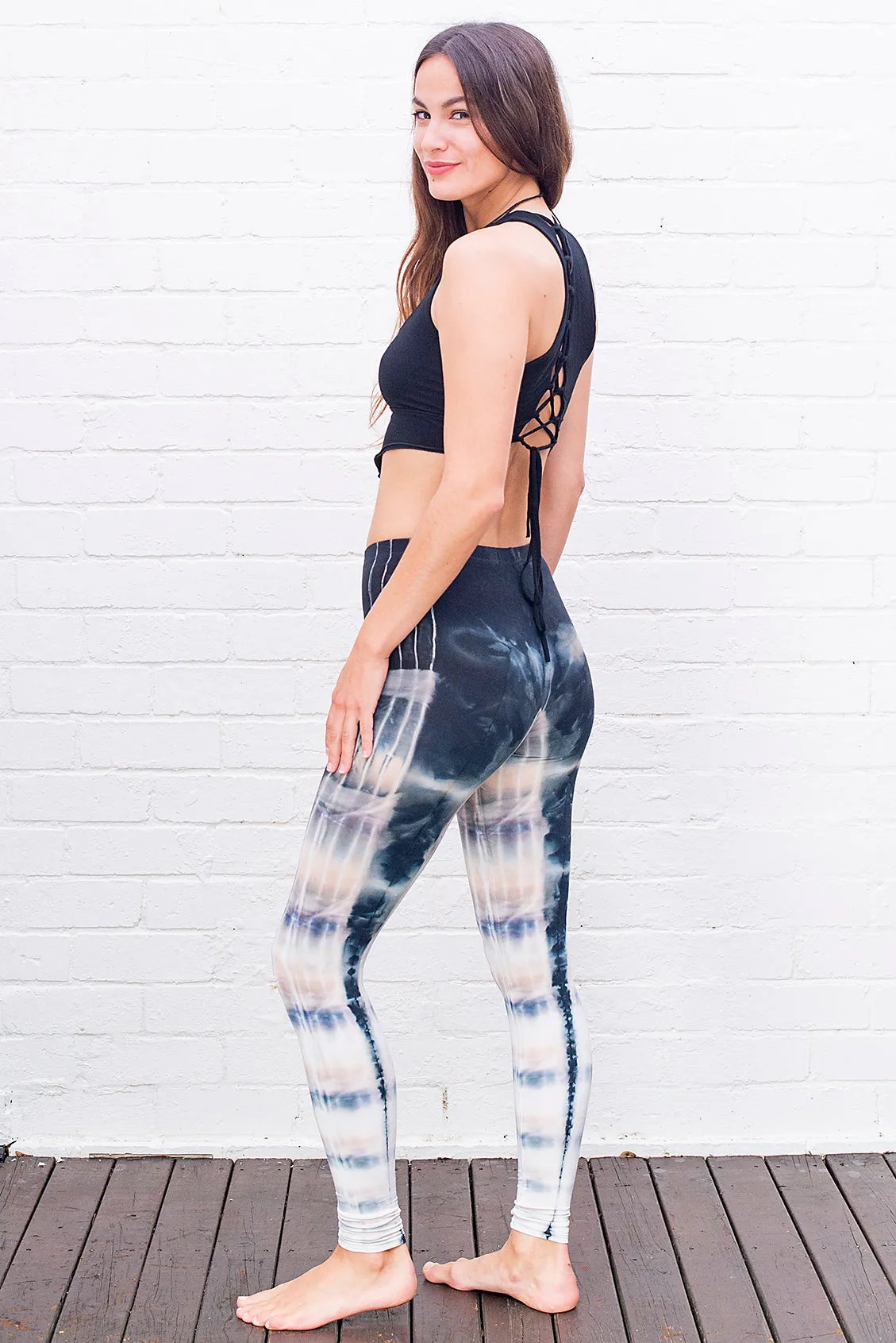 Grey Snow Tie Dye Leggings