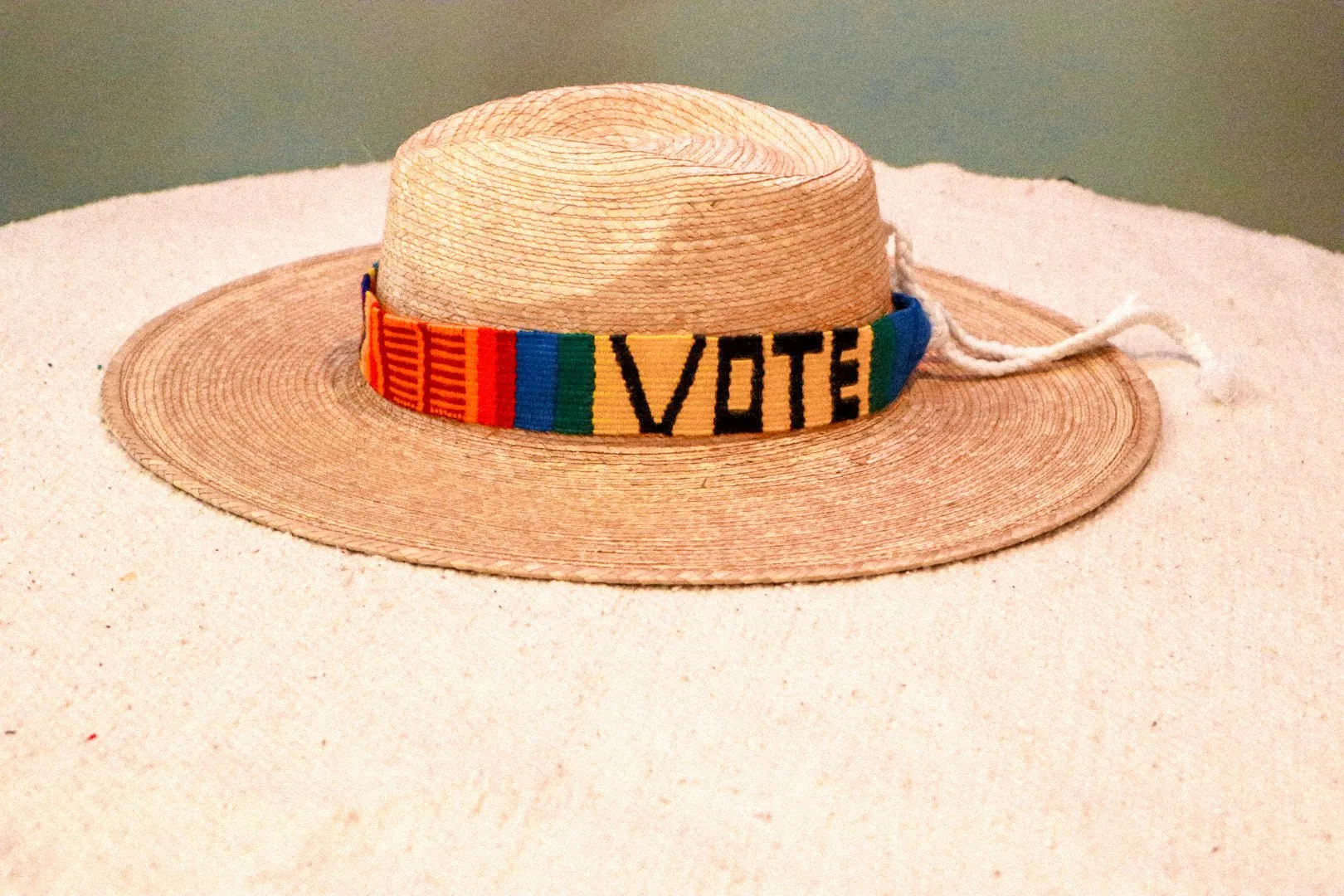 Handwoven "VOTE" Hat Band | Sustainable, Artisan-Made from Guatemala