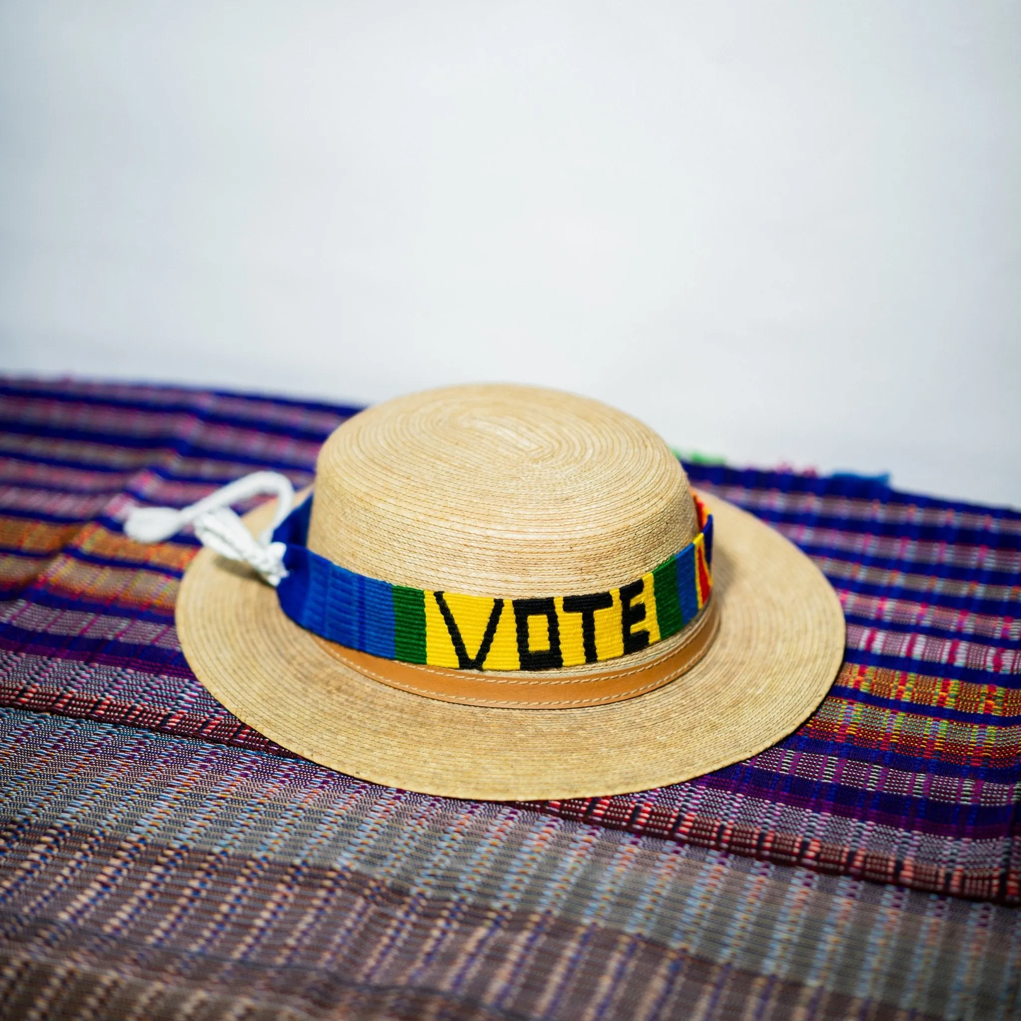 Handwoven "VOTE" Hat Band | Sustainable, Artisan-Made from Guatemala