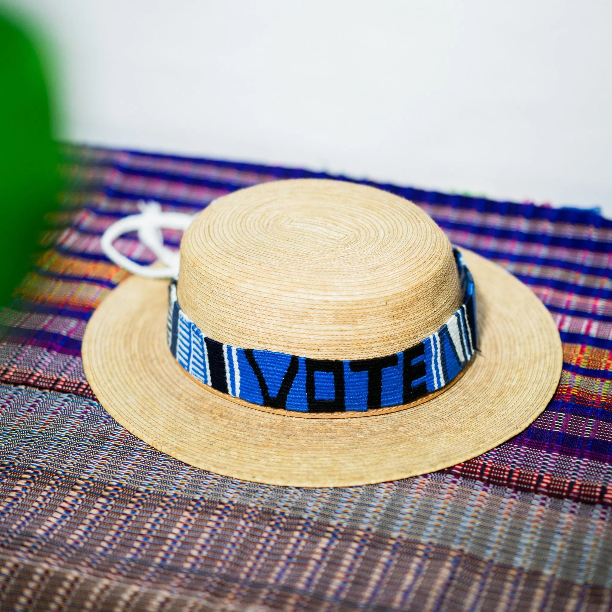 Handwoven "VOTE" Hat Band | Sustainable, Artisan-Made from Guatemala