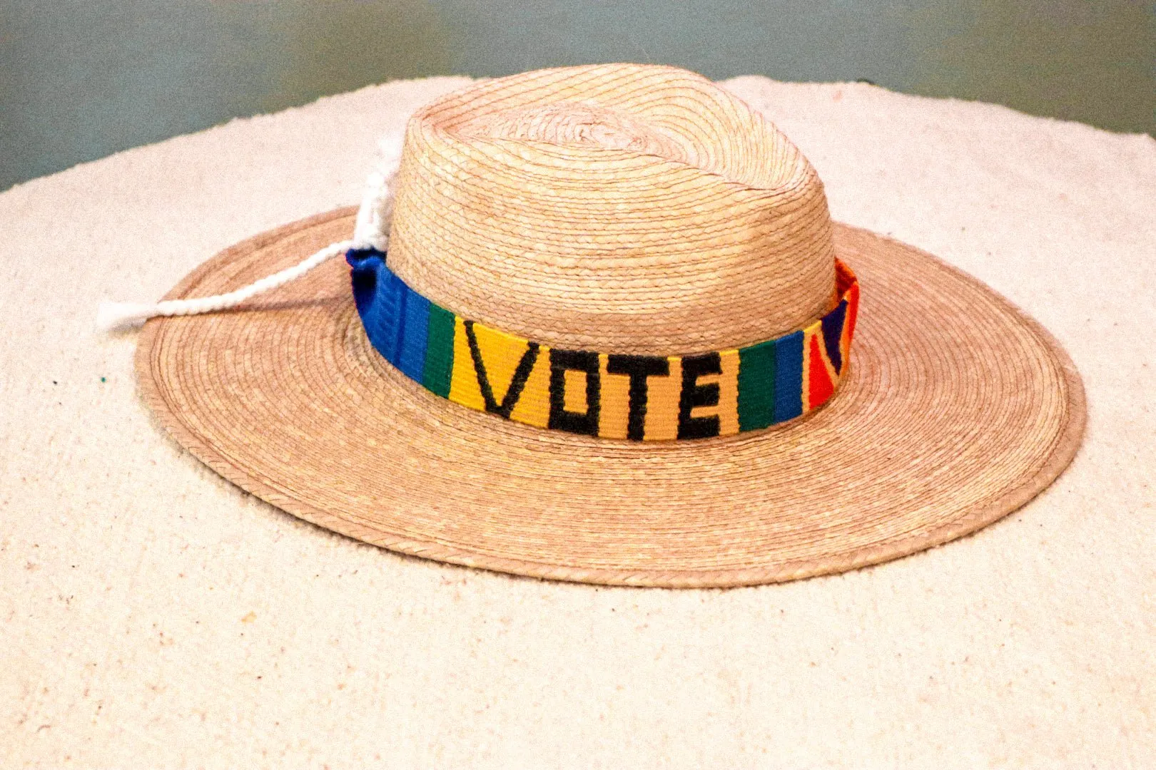 Handwoven "VOTE" Hat Band | Sustainable, Artisan-Made from Guatemala