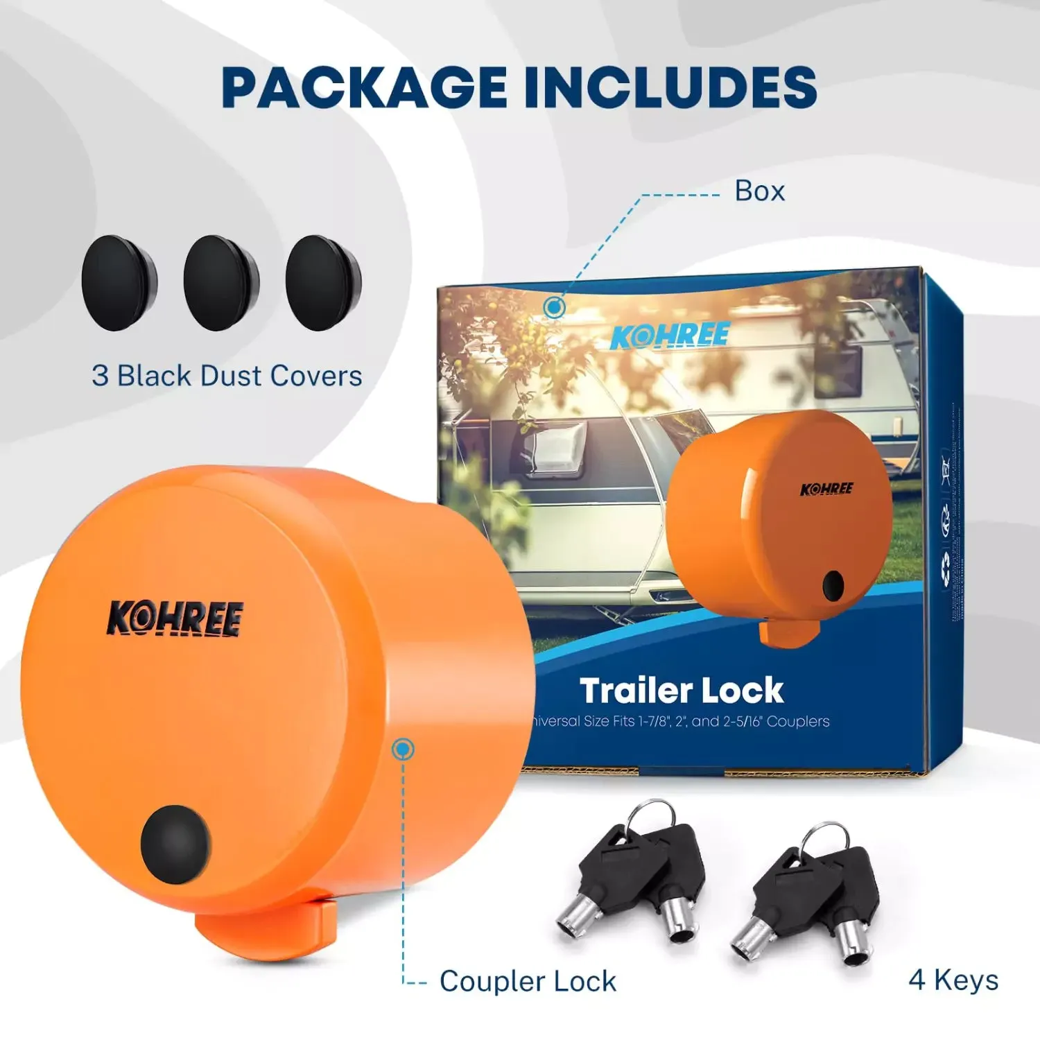 Heavy Duty Trailer Coupler Lock