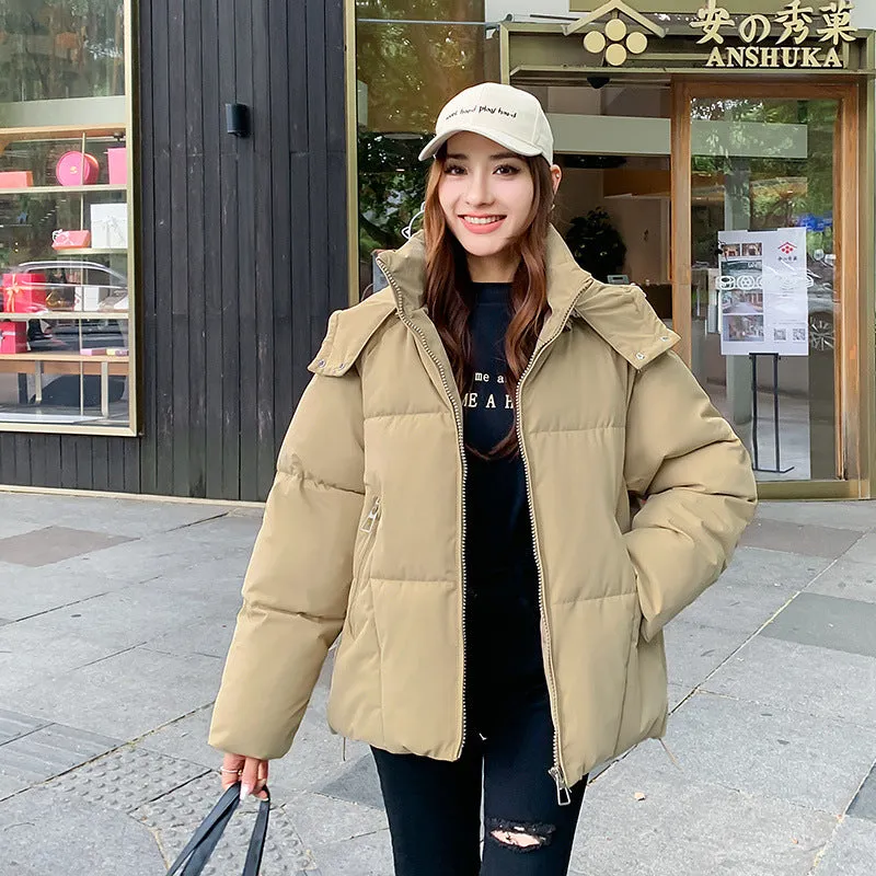 Hot Trade 2025 Winter New Korean Edition Women's Short Down Padded Jacket Thickened Hooded Women's Padded Jacket Student Padded Jacket