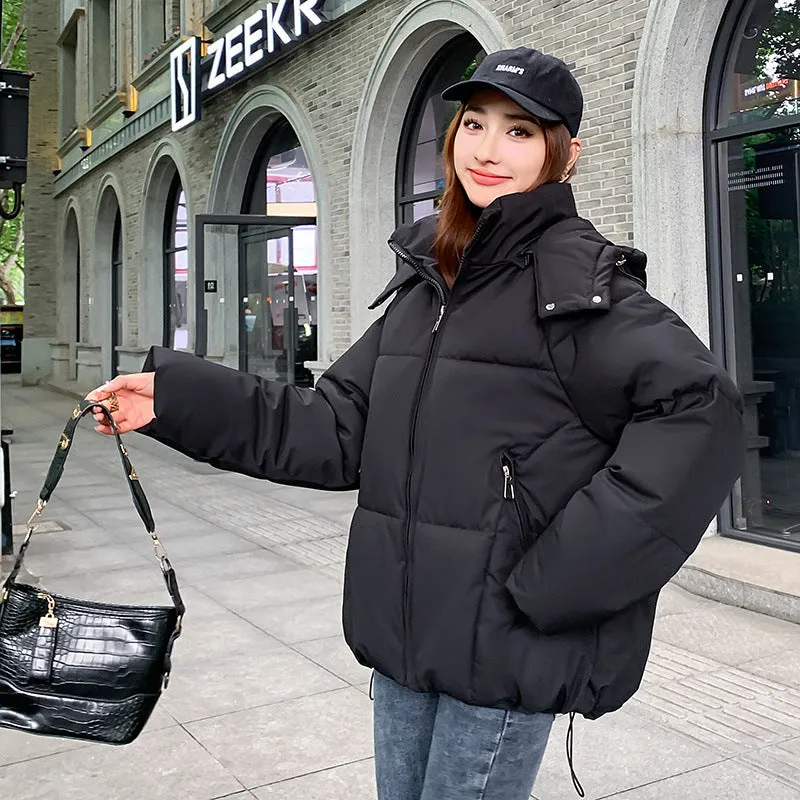 Hot Trade 2025 Winter New Korean Edition Women's Short Down Padded Jacket Thickened Hooded Women's Padded Jacket Student Padded Jacket