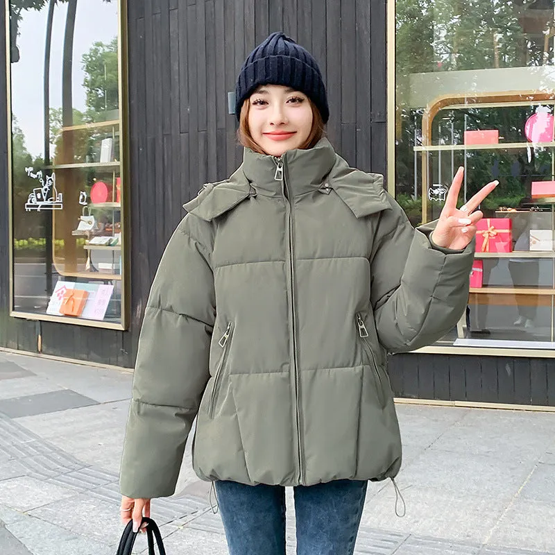 Hot Trade 2025 Winter New Korean Edition Women's Short Down Padded Jacket Thickened Hooded Women's Padded Jacket Student Padded Jacket