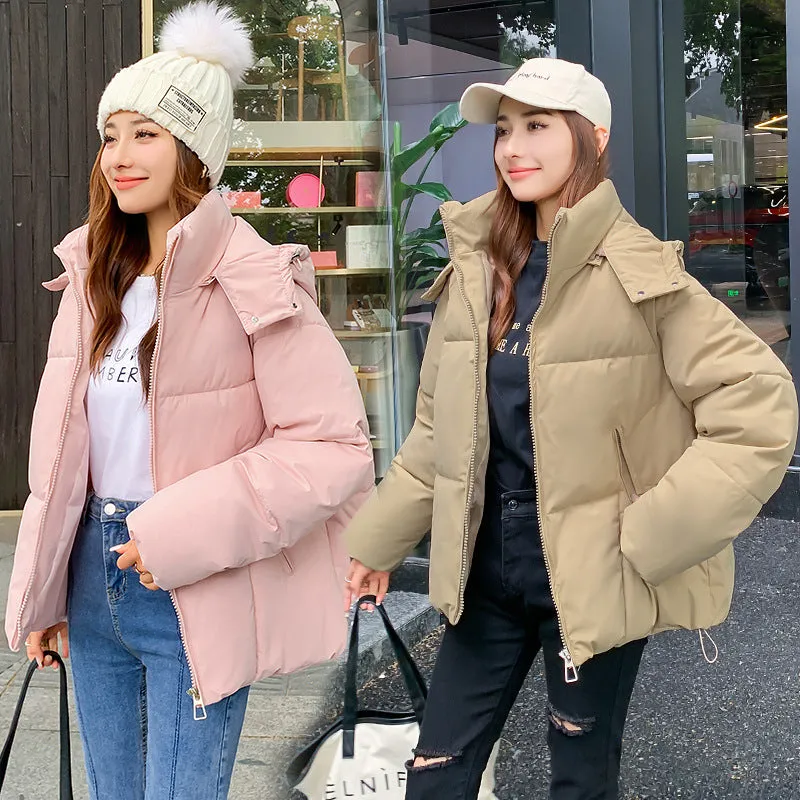 Hot Trade 2025 Winter New Korean Edition Women's Short Down Padded Jacket Thickened Hooded Women's Padded Jacket Student Padded Jacket