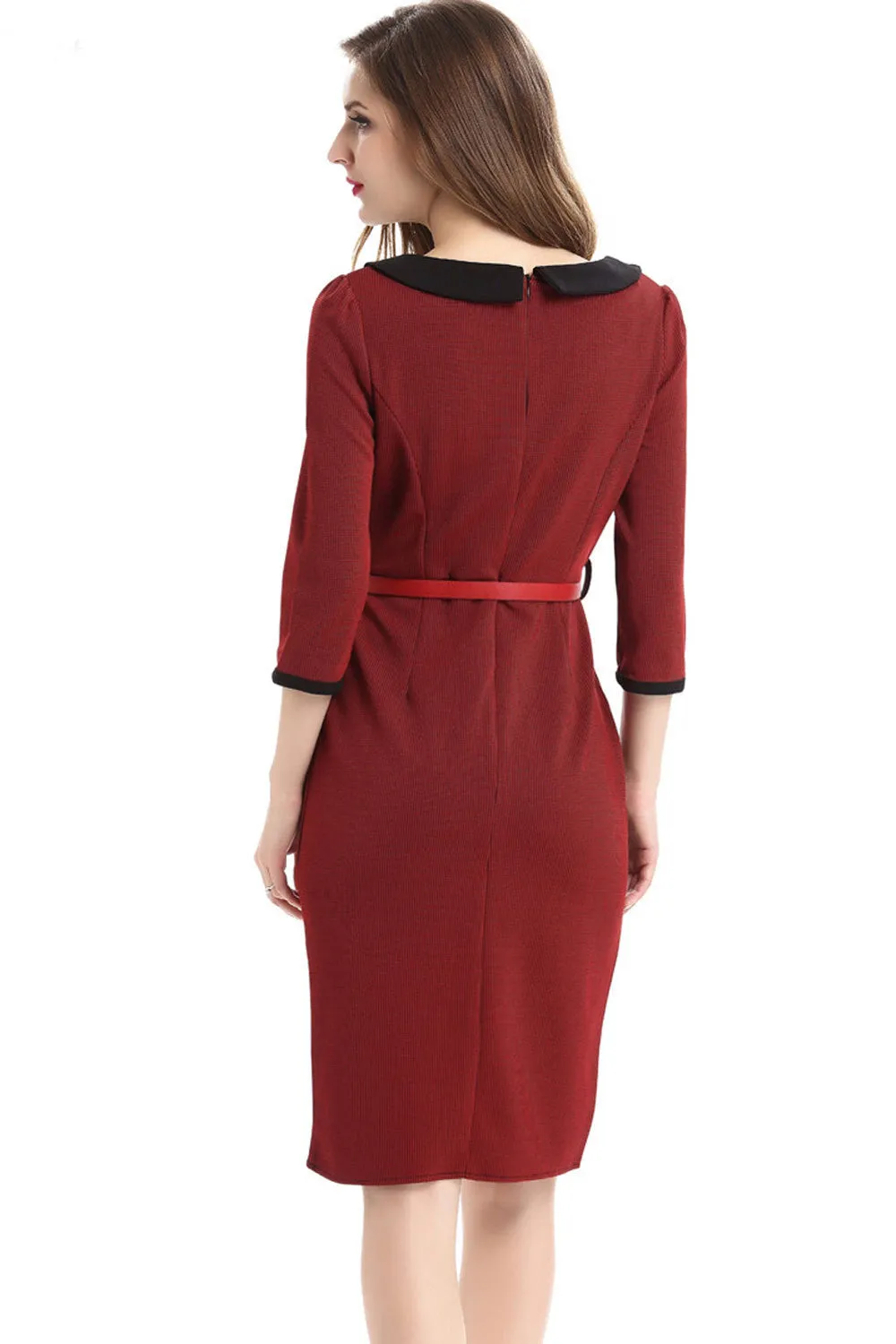 Ketty More Women's Houndstooth High End American Fashion Sheath Dress-KMWD357
