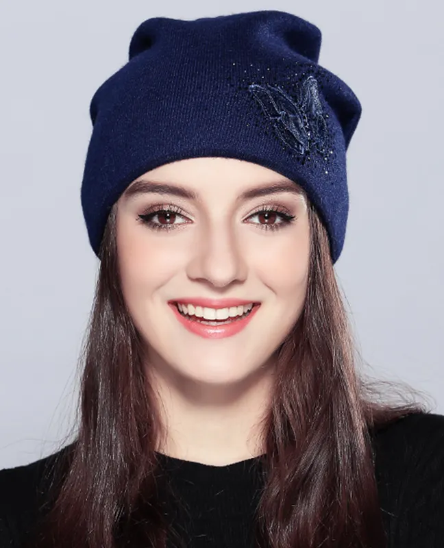 Knitted Rhinestones Beanie