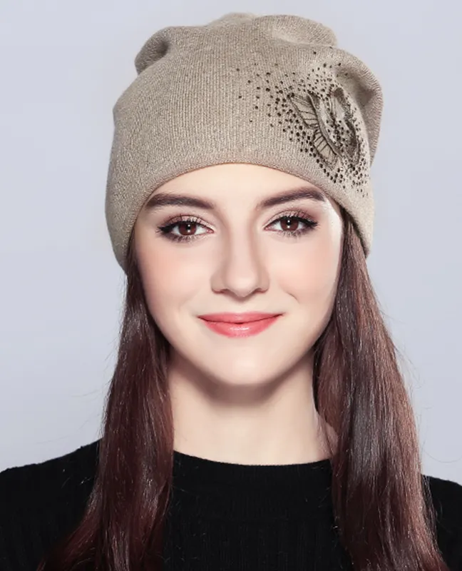 Knitted Rhinestones Beanie