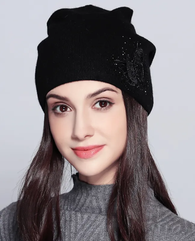 Knitted Rhinestones Beanie